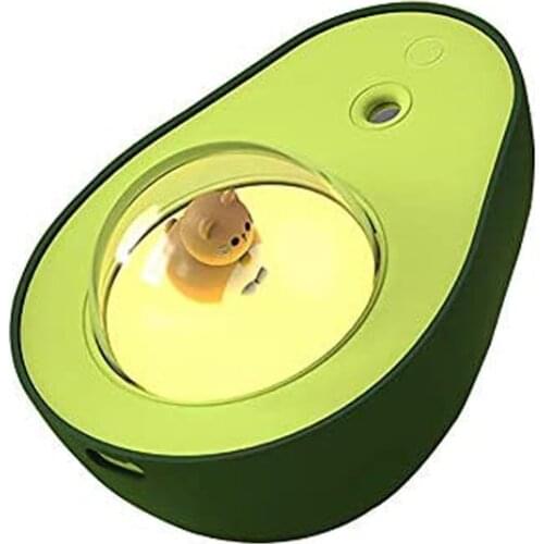 1200mAh Battery Humidifier Ultrasonic Atmized Fog Mist Moister Humidification Cute Sleep Night Light Avocado Cold Air Humidifier