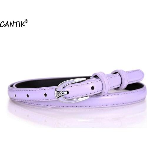 CANTIK Ladies Fashion Alloy Pin Buckles Metal Candy Sweet Style Accessories for Women Genuine Leather Belts 1.5cm Width FCA064