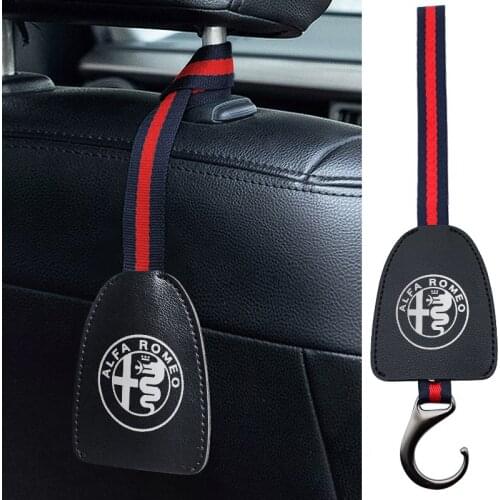 1/2PCS Car Headrest Seat Back Hanger Portable Hook For Alfa Romeo 147 156 Giulietta Giulia Mito Stelvio Brera Spider Accessories