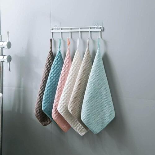 1Pc Microfiber Cloth Kitchen Towel Dish Wash Towels Reusable Rag Absorbent Cleaning Cloth Soft Dishcloth Scouring Pad Hand Towel