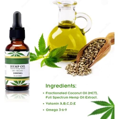 1Pcs Natural Hemp Seed Oil 30ML Hemp Oil Organic Pure Essential Oil for Relieve Stress Body Skin Care Massage and Relax