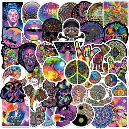 10/30/50pcs Psychedelic Colorful Art Graffiti Stickers Aesthetics Laptop Motorcycle Phone Luggage Kids Sticker Cool Decal Toys