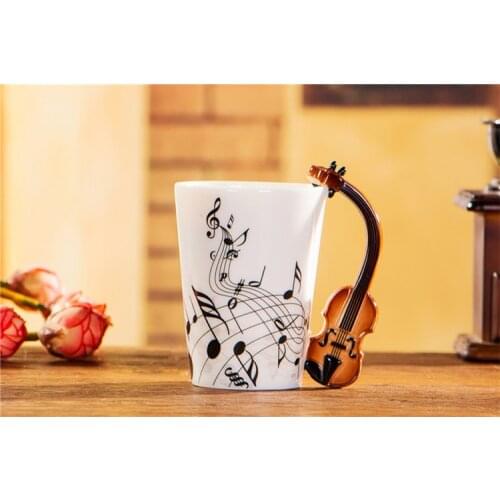 250/400ml Personality Creative Violin Ceramic Mug Music Coffee Coffee Mug Porcelain Mug Tea Cup Beer Mug Mug Gift