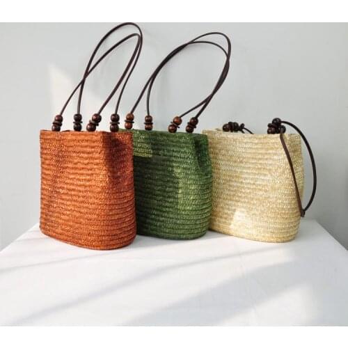 28x26CM 2018 Summer Straw Bag One-shoulder Handbag Beach Women Vacation Beach Casual Straw Bag a5309