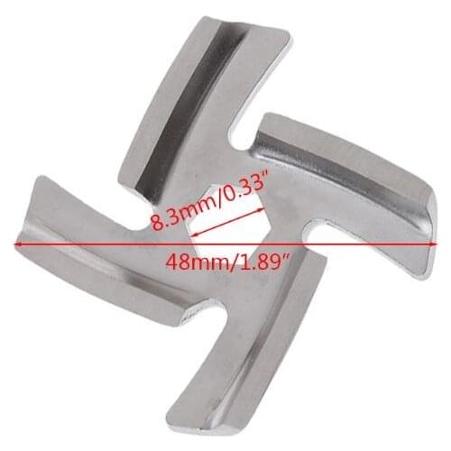 2021 New 3pcs/set Type 5 Mincer Knife Stainless Steel Anti Rust 4 Blade Hexagon Hole Meat Grinder Parts Fits