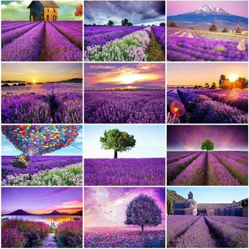 5D DIY Diamond Embroidery Lavender Full Square Round Needlework Diamond Painting Flower Handicraft Handmade Gift