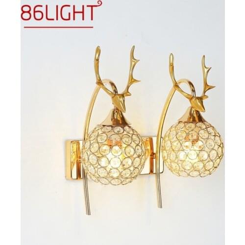 86LIGHT Wall Lamps Contemporary Creative LED Gold Sconces Crystal Lights Indoor For Home Bedroom