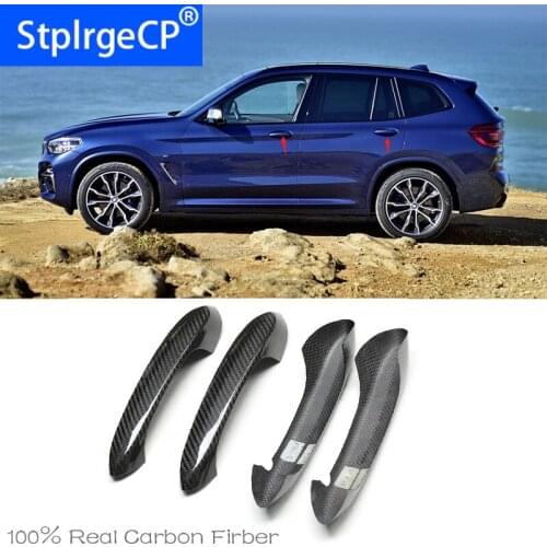 High Quality For BMW x3 G01 G08 xDrive30d M40i 2018-2020 Car Accessories Carbon Fiber Auto Door Handle Knob Exterior Trim Covers