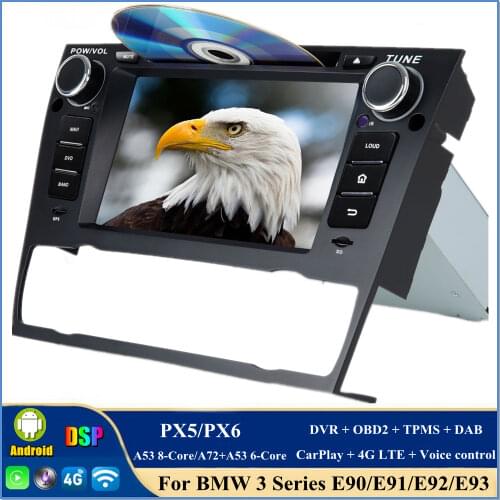 PX6 6-Core 1 din 7" Android 10.0 Car DVD GPS for BMW E90 E91 E92 E93 DSP Stereo Radio Bluetooth 5.0 Easy Connect
