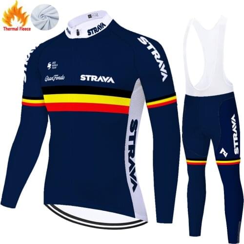 Belgium Cycling jersey 2021 ProTeam STRAVA ​​​Winter Thermal Fleece ​​20D uniforme ciclismo ​warm ropa de ciclismo para hombre