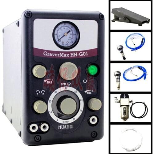 Double ended Jewelry Tools Graver Max G8 Two handpieces Hammer Pneumatic Engraving Machine, Double ended Engraver tools