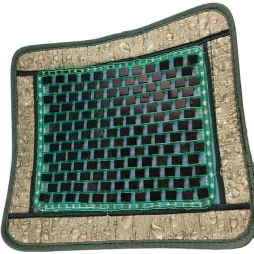 China Hand Carved Hand Woven Jade Square Leaf Pillow Pad Seat Cushion