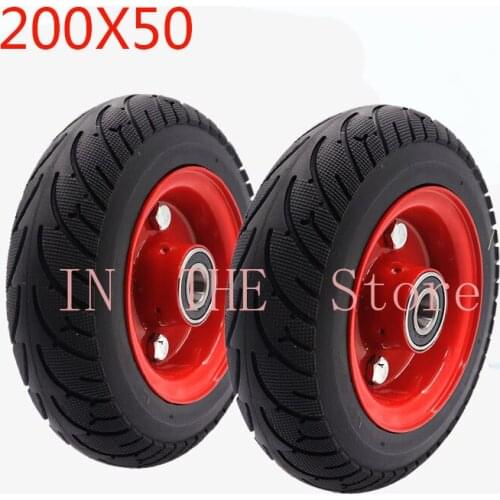 200x50 wheel with alloy hub, suitable for electric skateboard, electric bicycle, 8-inch 200*50 solid tire