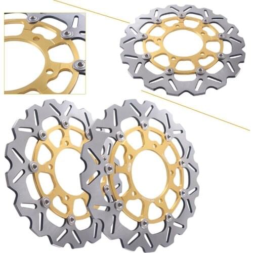 Front Brake Rotors Disc And Pads Kit For GSXR 600 750 2006-2007 / GSXR 1000 2005-2008 Motorcycle Replacement Accessories Gold