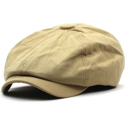 Ldslyjr Spring Summer Solid Cotton Newsboy Caps Men Flat Peaked Cap Women Painter Beret Hats 30