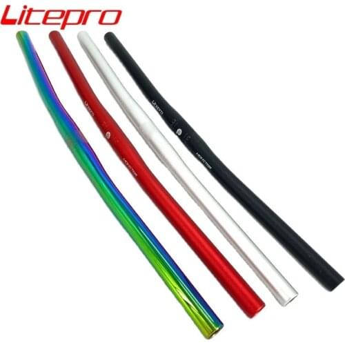 Litepro Folding Bike Handlebar 25.4mm 22.2mm 540mm 580mm Horizontal Handlebar One-shaped Handlebar Aluminum Alloy Bicycle Parts