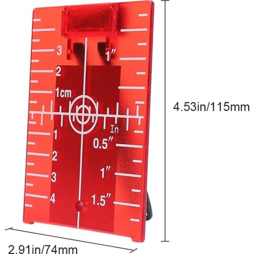 Huepar Magnetic Red Target Plate For Rotary Cross Line Laser Level Horizontal & Vertical Laser Enhancement & Distance Measurer