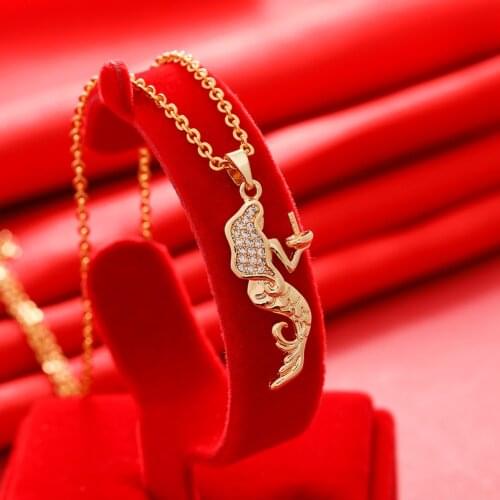 Gligli Small Necklaces For Women/Girl Gold Color Pendant Thin Chain Jewelry Ladies Festival Gift