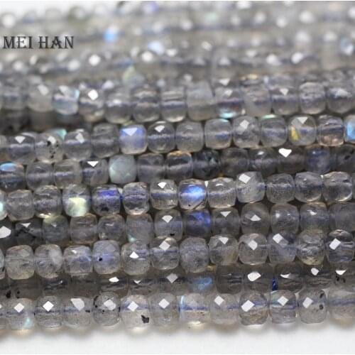 Natural A grade Labradorite Faceted Cube loose 4.5mm beads for jewelry making & Designer