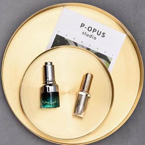 Multifunctional 3 Size Kitchen Stainless Steel Storage Tray Space Saving Organizer Jewelry Display Plate Round Shape JU0140