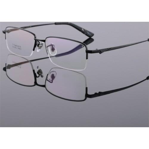 Mens Fashion Eyeglass Gold Ultralight Titanium Frames Eye Glasses Frames for Men Optical Frame Thin Leg Half-rimmed Glasses 05