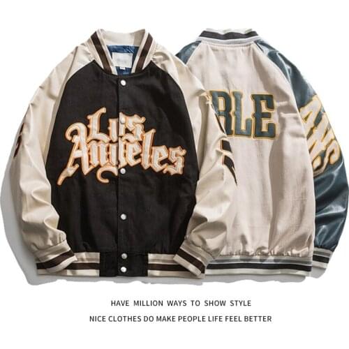 New Pop Spring&Autumn Embroidery Baseball Jacket Womens Coat Mens Couple Bomber Unisex Boyfriend Style Varsity Hiphop Street