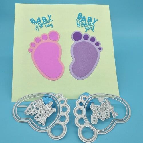A pair of cute baby footprints, footprints metal cutting mold, scrapbook album decoration DIY handmade art