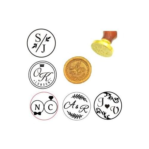 Custom Two initials Wax Seal Stamp,Custom Wax Seal Stamp Kit,wedding invitation seals,wedding gift,personalised wood wax stamp