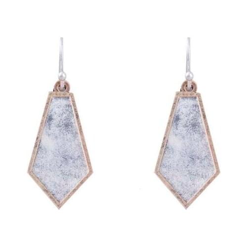 Popular Minimalist Cutout Copper Antique Gold Plated Teardrop Dangle Drops Tiny Earrings Minimalist Geometry Drops Earrings