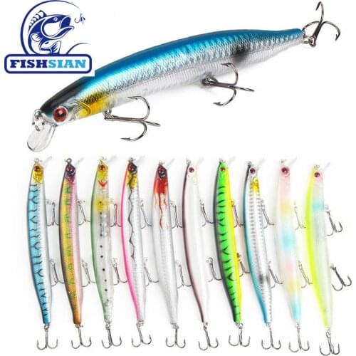 FISHSIAN Minnow Bait Fishing Lure 19.1g/13.5cm Mino 0.5-1.5m Floating Trolling Lure Isca Artificial Wobbler Articulos De Pesca