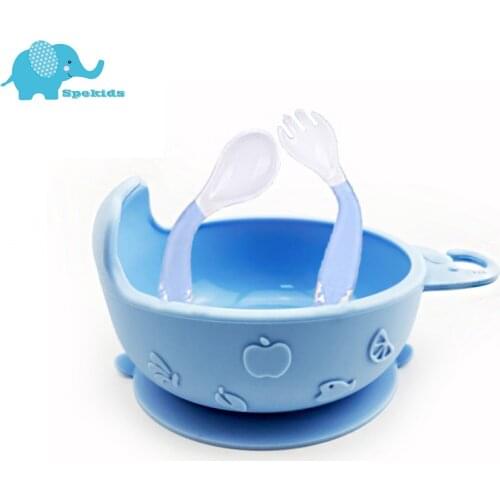 Elephant Shape Silicone Baby Suction Bowl Slip Resistant Learning Feeding Tableware kids Plate/Tray Suction Cup Baby Dinnerware