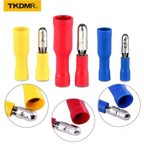 TKDMR MPD+FRD PVC Bullet Shaped Female Male Joint Connector Audio Wiring Insulated Electrical Crimp Terminal for 22~16 AWG