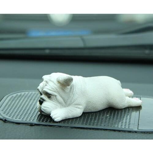 Car Ornaments Resin UK Bulldog Figure Decoration Doll Cute Sleeping Dog Automotive Internal Dashboard Decor Accessories Gifts