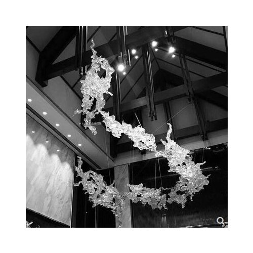 Water-shaped entrance hall hotel porch studio art pendant drop hall chandelier
