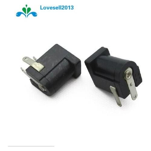 10PCS/LOT High Quality DC Jack DC-005 2.0 DC005 Power Socket, 5.5mm 2.1mm Flat Head Power Female Plug 5.5x2.1MM, Supply Jack