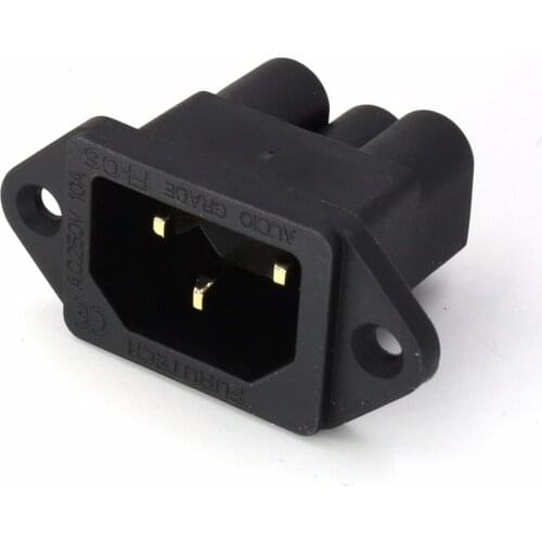 2pcs AC FI-06(G) IEC Inlet Socket pure copper Gold Plated HIFI Power