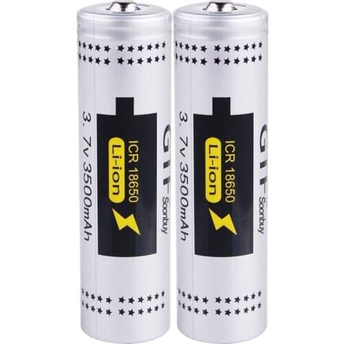 2pcs Real capacity 18650 Battery 3.7V 3500mAh Pointed Rechargeable Li-ion Battery for Flashlight Torch Headlamp Toys batteries