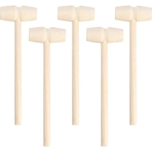 30Pcs Wooden Hammer Lobster Shellfish Crab Hardwood Mallet Gavel Toy for Boys Girls Leather Craft Jewelry Making