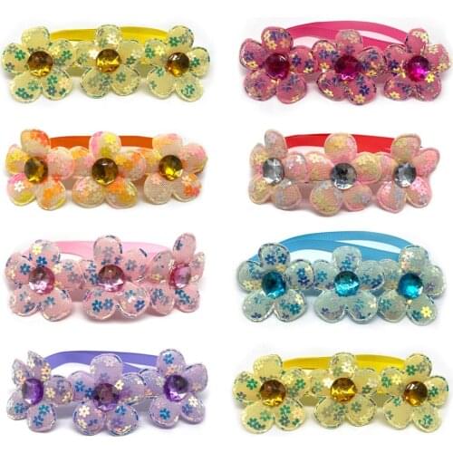 50pcs Mix Color Puppy Dog Bow Ties Adjustable Pet Dog Collar Handmade Dog Bow Tie Dog Fashion Accessories Pet Supplies Bow Ties