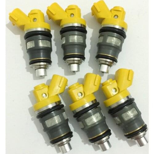 6x flow macthed 650cc Yellow High Performance Fuel injectors for 1993-98 Toyota Supra Twin Turbo 1001-87091 100187091 1001 87091