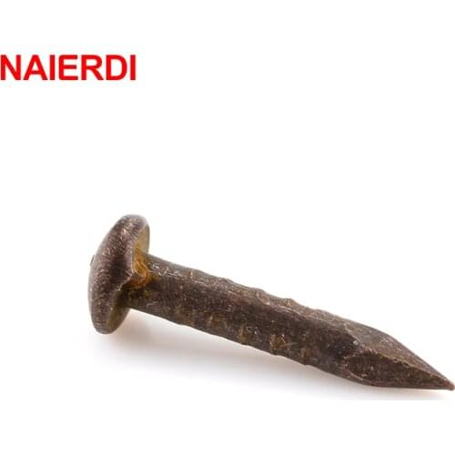 800pcs NAIERDI 1.2x8mm /10mm Bronze Upholstery Nail Jewelry Gift Case Box Nuts Fastener Sofa Decorative Tack Pushpin Hardware