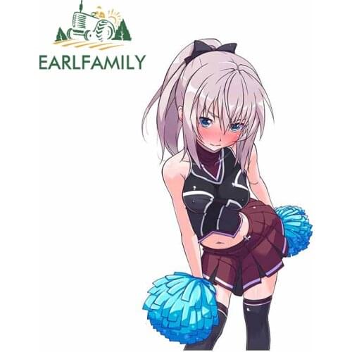 EARLFAMILY 13cm x 7.1cm for GIRLS und PANZER Itsumi Erika Anime Car Stickers Laptop Vinyl Car Wrap Waterproof Decal Decoration