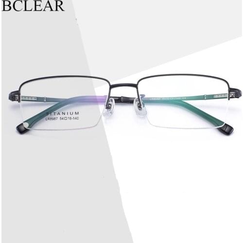 BCLEAR 2020 New Fashion Men Eyeglasses Frame Ultra Light-weighted Flexible IP Electronic Plating Metal Material Rim Glasses