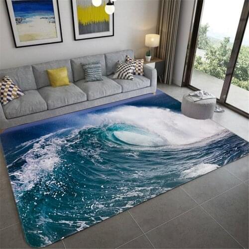 3D Sea Wave Big Carpet For Living Room Decoration Soft Anti-slip Bathroom Rug Floor Mat Kids Room Rug Kitchen Rug Sofa Carpet