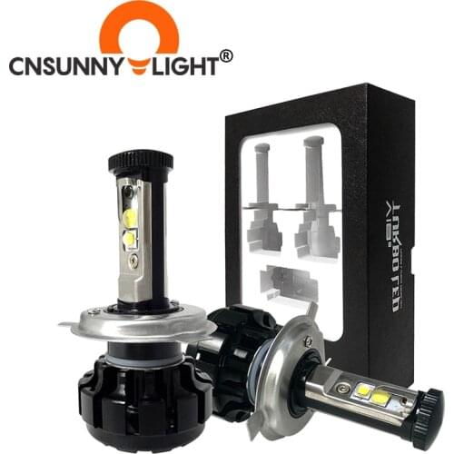 CNSUNNYLIGHT Super Bright Car LED Headlight Kit H4 H13 9007 Hi/Lo H7 H11 9005 9006 w/ XHP50 Chips Replacement Bulbs 6000K Lights