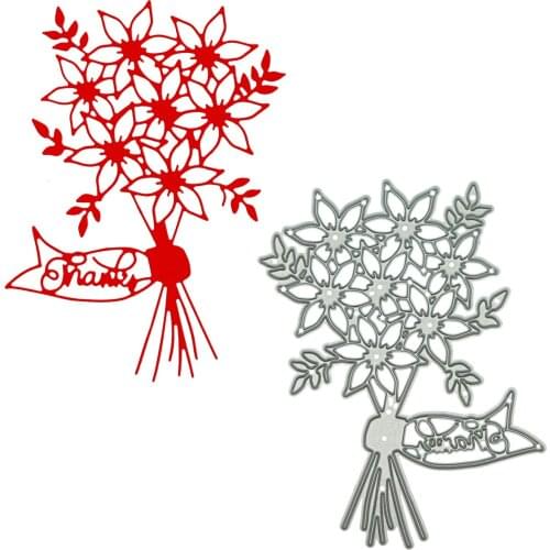 Flower Bunch Bouquet Pattern Cutting Dies Scrapbooking Paper Metal Cutter For DIY Thanking Congratulation Card