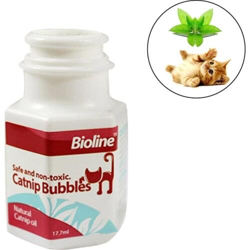 17.7ML Pet Toy Catnip Bubbles Cat Essential Oil Spray Interactive Harmless Easy To Use Promote Harmony Interactive Funny For Cat