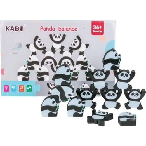 NEW Montessori Wooden Panda Balance Game Toy Kids Early Learning Stack Balancing Block Educational Toys For Children
