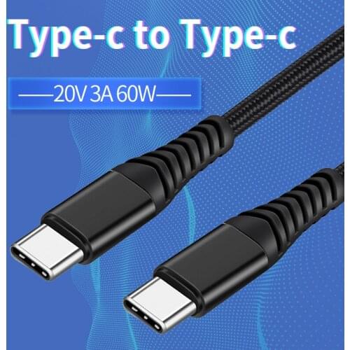 Type-c Cable Doubt type c PD 60W 3A Fast Charging For Mobile Phone Charge usb 2.0 Data Transmission USB C to USB Type-C Cables