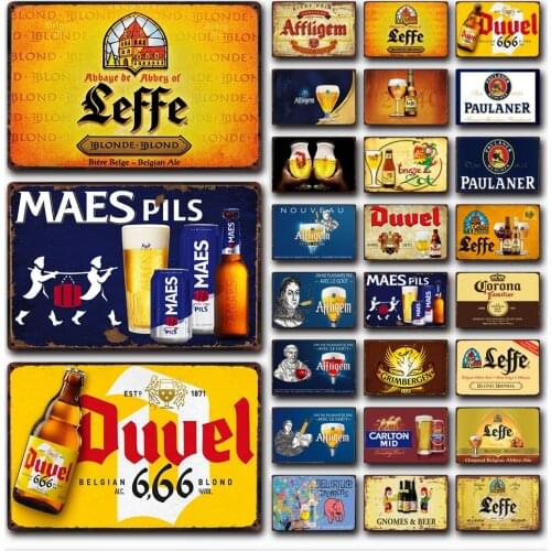 [ Kelly66 ] Belgian Beer Leffe Duvel Blond Affligem Tin Art Metal Sign Home Pub Bar Man Cave Decor Painting 20*30 CM Size Dy196